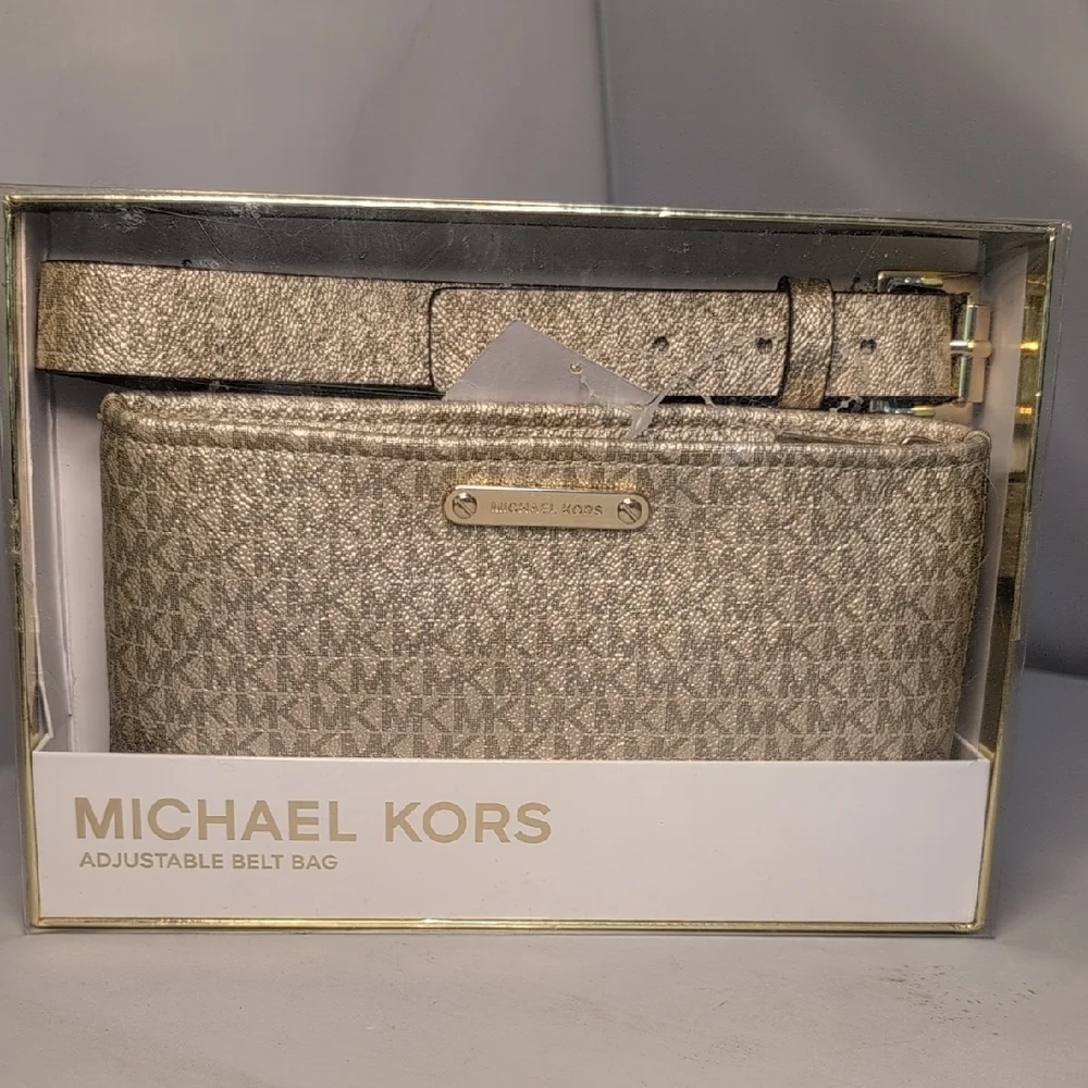 Michael Kors Metallic Adjustable Belt Bag in Gift Box